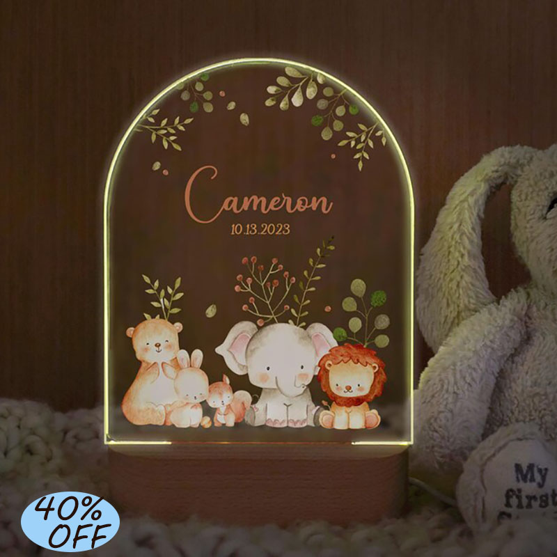 Baby Nursery Night Light - Nama Kustom Lampu Malam Bayi Personalisasi