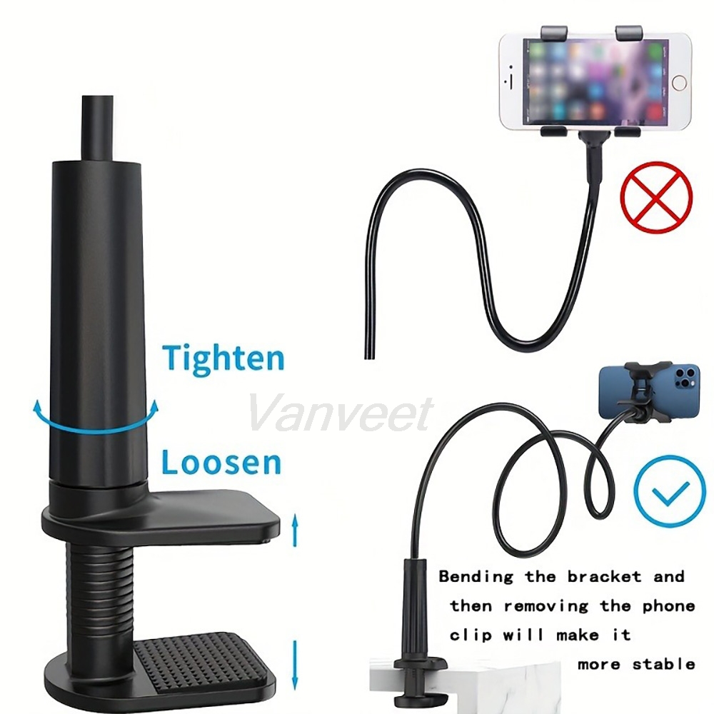 Mobile Hanger Arm - 360 ° Penyangga Ponsel Fleksibel, Klip