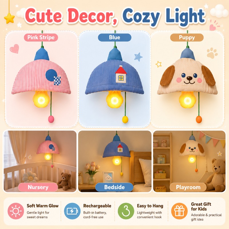 Baby Nursery Light Shade - Lampu Malam Gantung Isi Ulang dengan