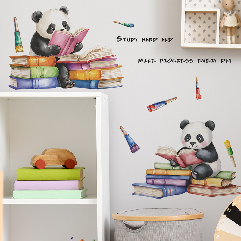 Baby Nursery Vinyl Wall Stickers - Stiker Dinding Vinyl 3D Panda Lucu