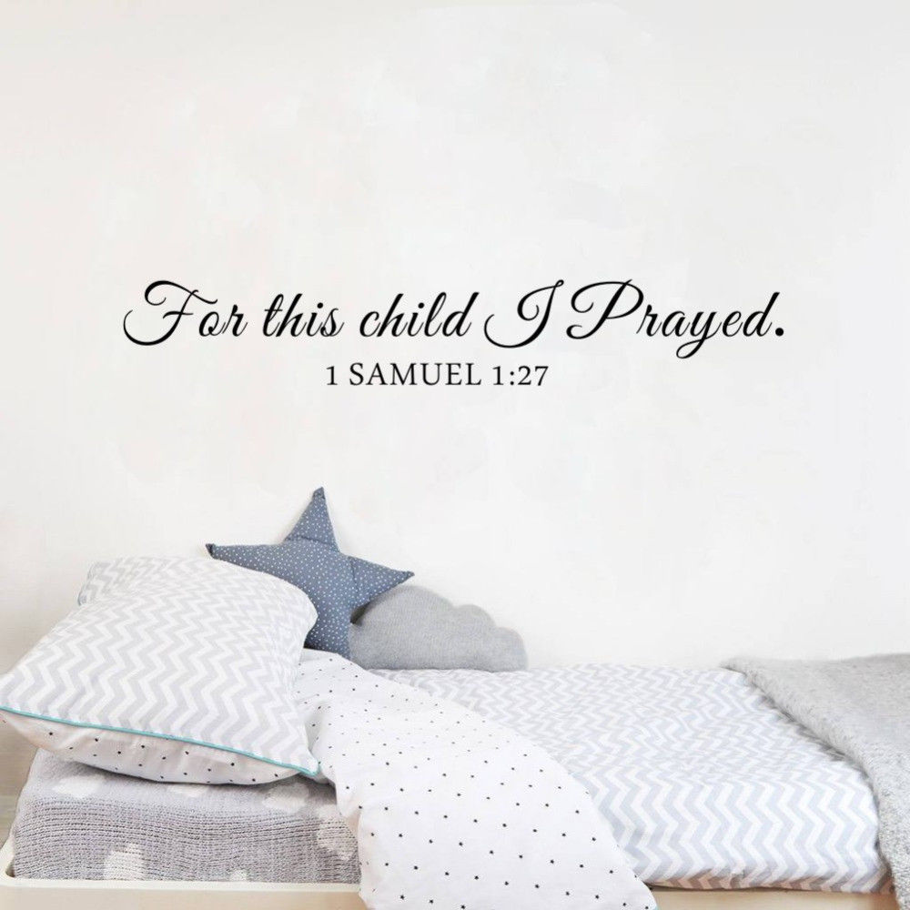 Baby Nursery Vinyl Wall Stickers - Untuk Anak Ini Aku Berdoa Samuel
