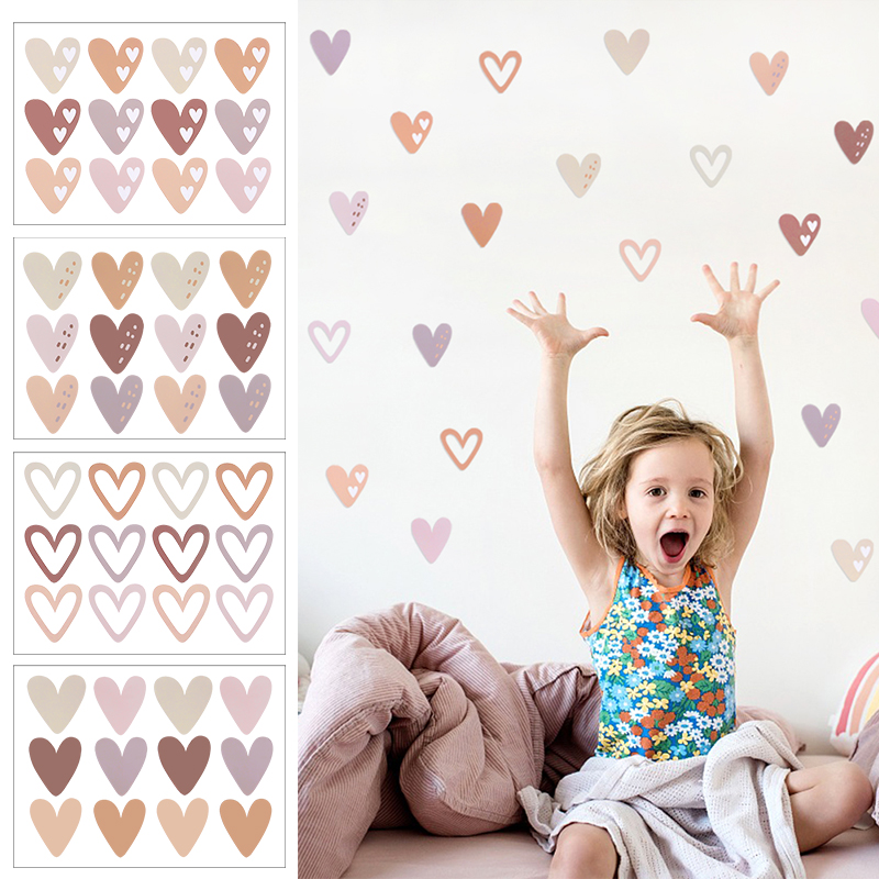 Baby Nursery Vinyl Wall Stickers - 2pcs indah hati Ins stiker dinding