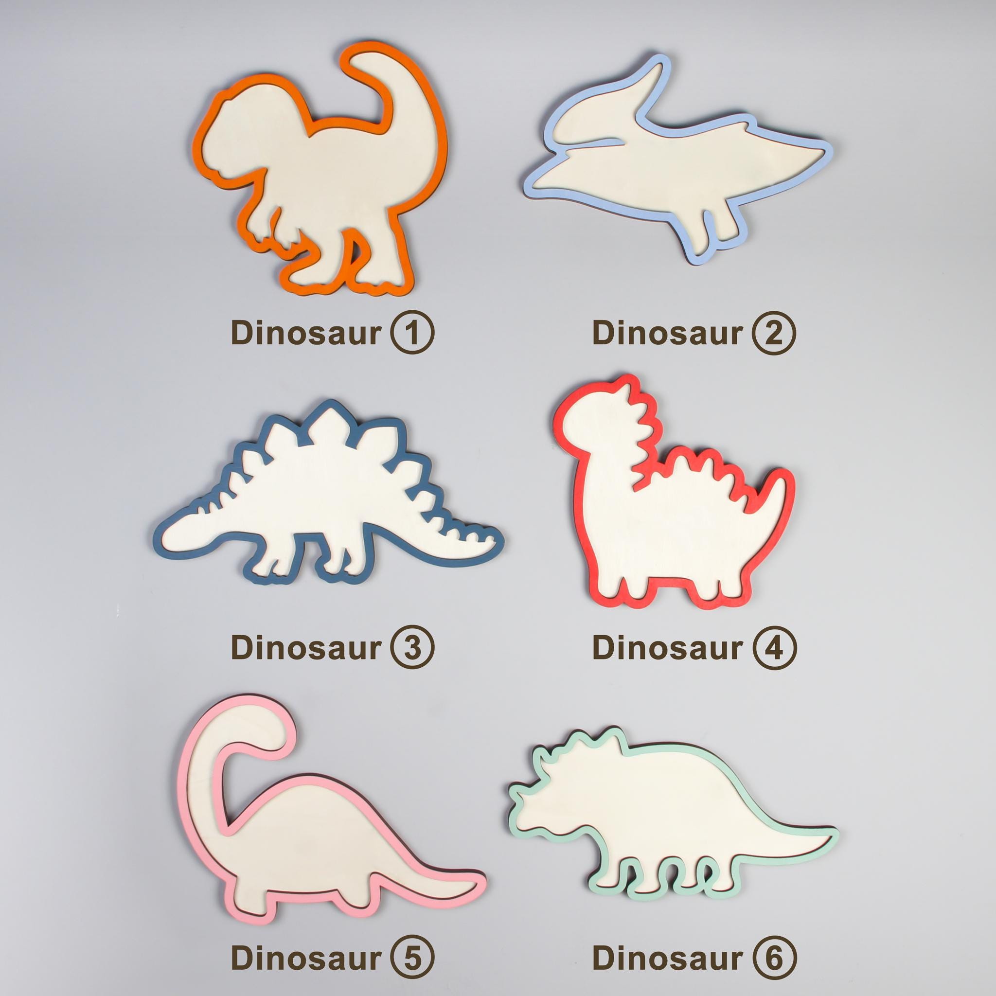 Baby Nursery Name Sign - Plakat Nama Kayu Dinosaurus yang Dipersonalisasi