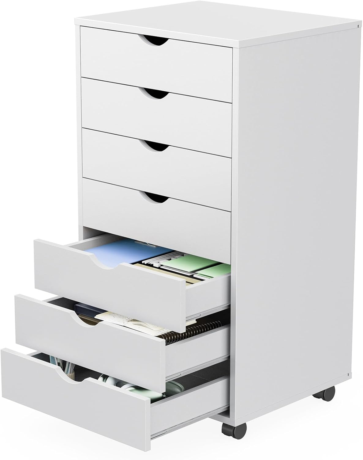 Drawer Dresser White - Lemari Penyimpanan Beroda 7 Laci, Lemari