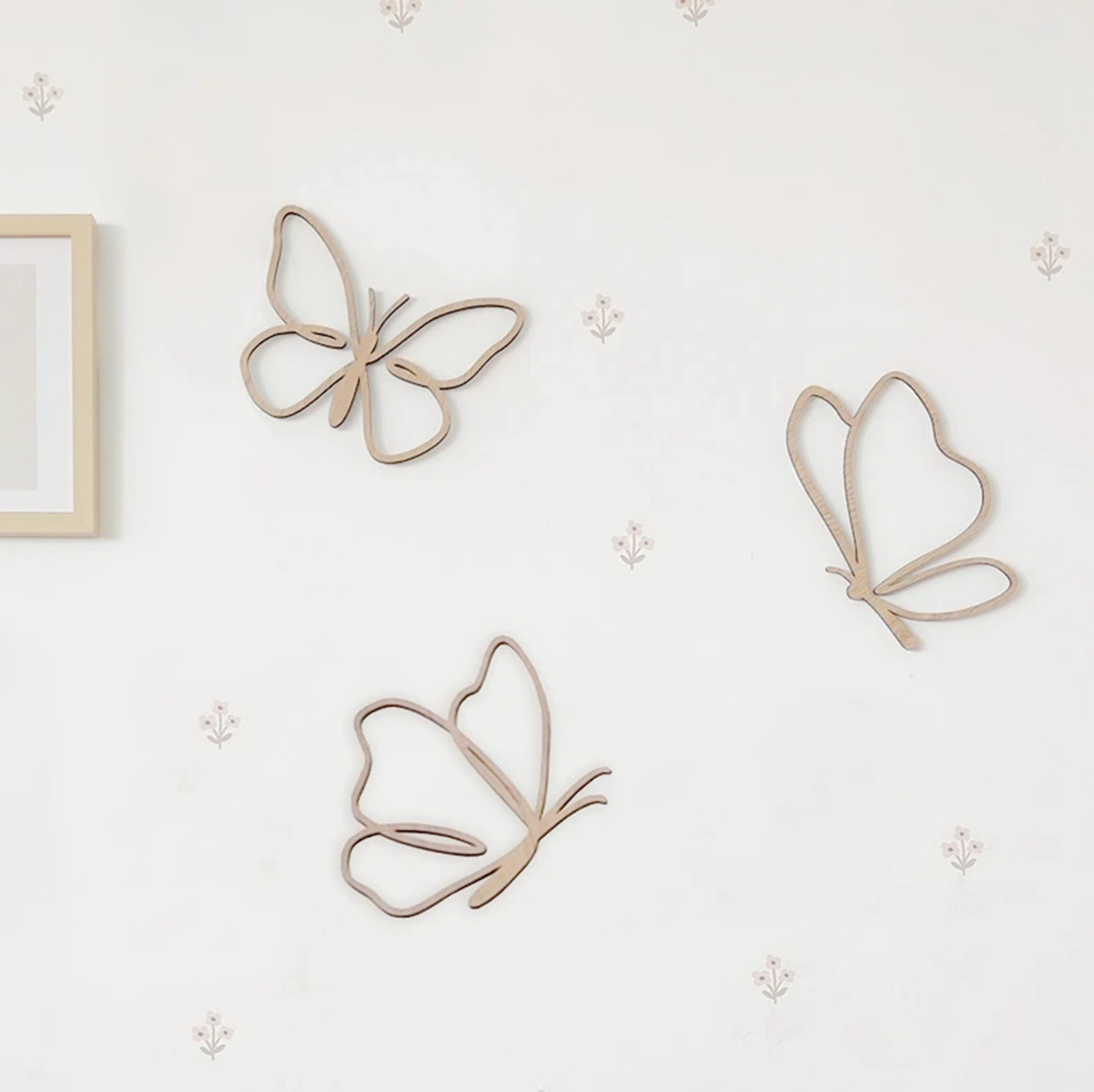 Baby Nursery Needs - Papan Kayu Kupu-Kupu, Dekorasi Dinding Kayu,