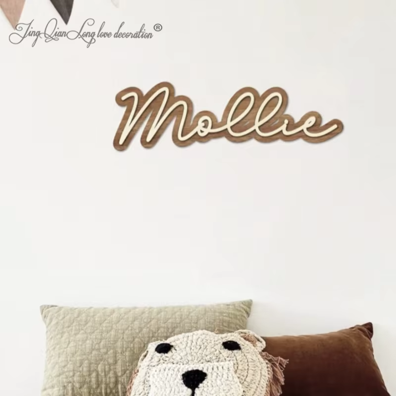 Baby Nursery Name Sign - Tanda Nama Kayu Kustom untuk Dekorasi