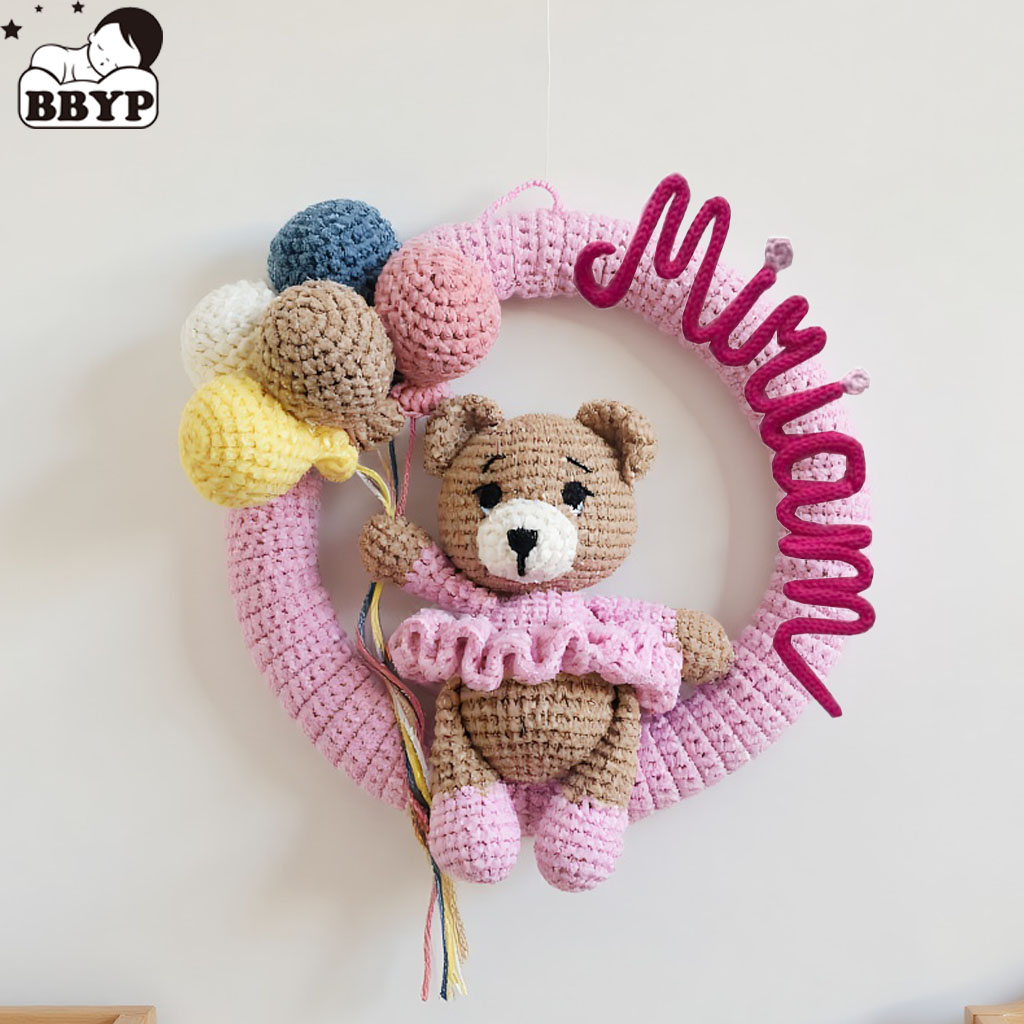 Baby Nursery Needs - Karangan Bunga Nama Rajutan Pribadi dengan