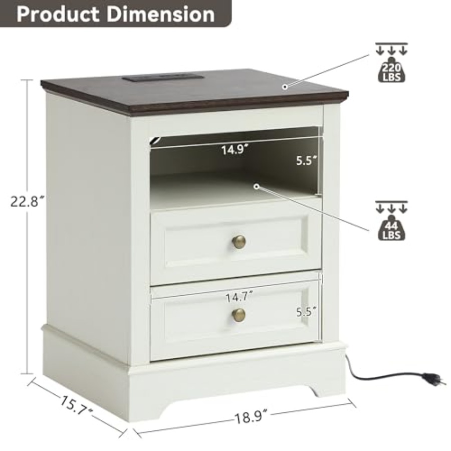 Set Kamar Tidur Gaya Farmhouse - Drawer Dresser White ulasan dan harga