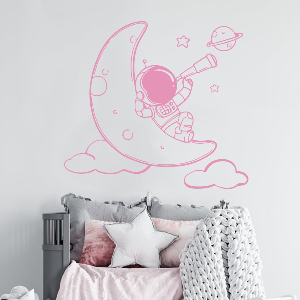 Stiker Dinding Kartun Astronau - Baby Nursery Vinyl Wall Stickers ulasan dan harga