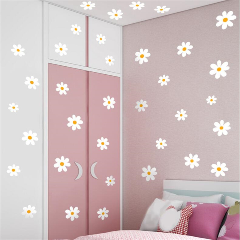 Stiker Dinding Bunga Daisy 30x - Baby Nursery Vinyl Wall Stickers ulasan dan harga