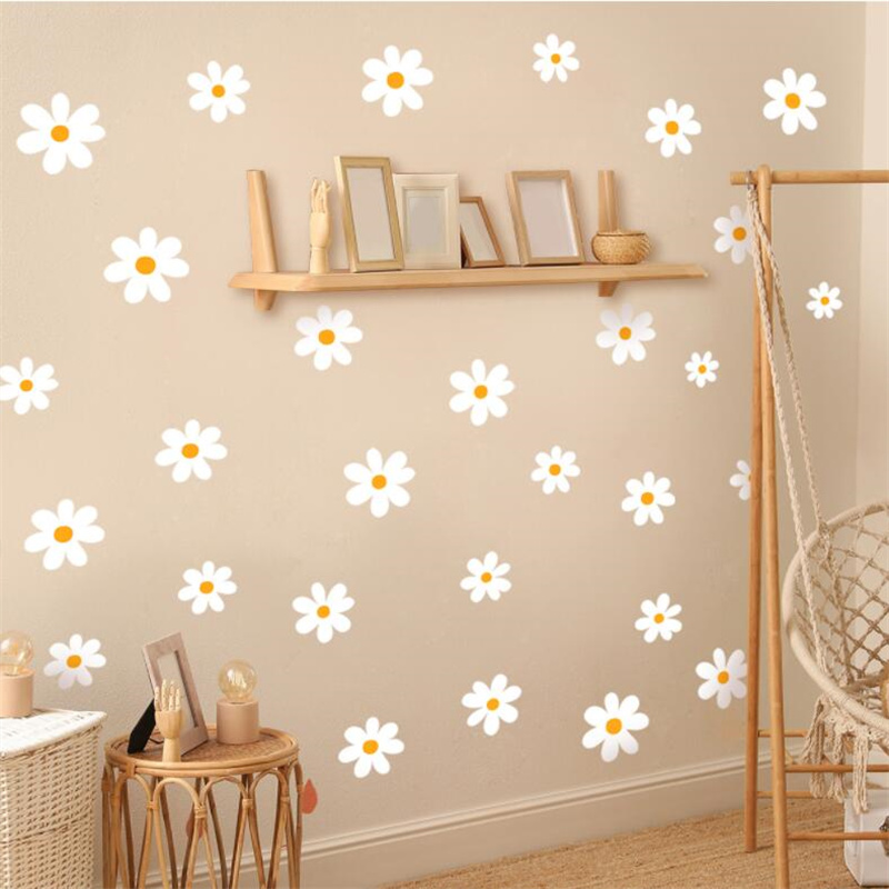 Stiker Dinding Bunga Daisy 30x - Baby Nursery Vinyl Wall Stickers ulasan dan harga