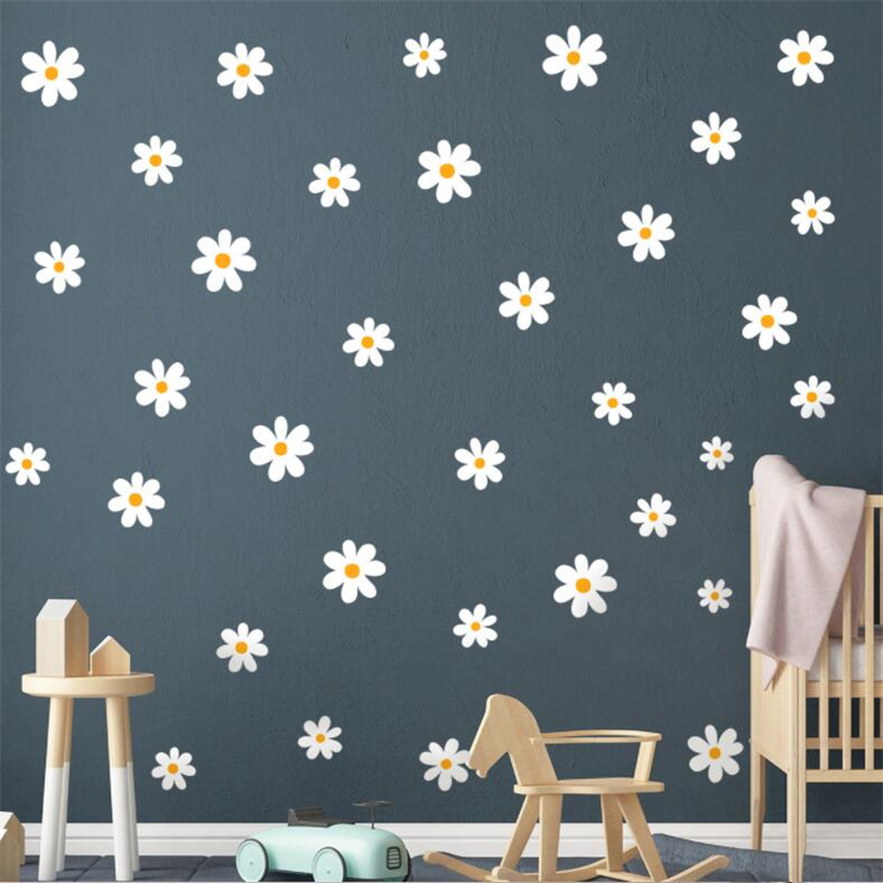 Stiker Dinding Bunga Daisy 30x - Baby Nursery Vinyl Wall Stickers ulasan dan harga