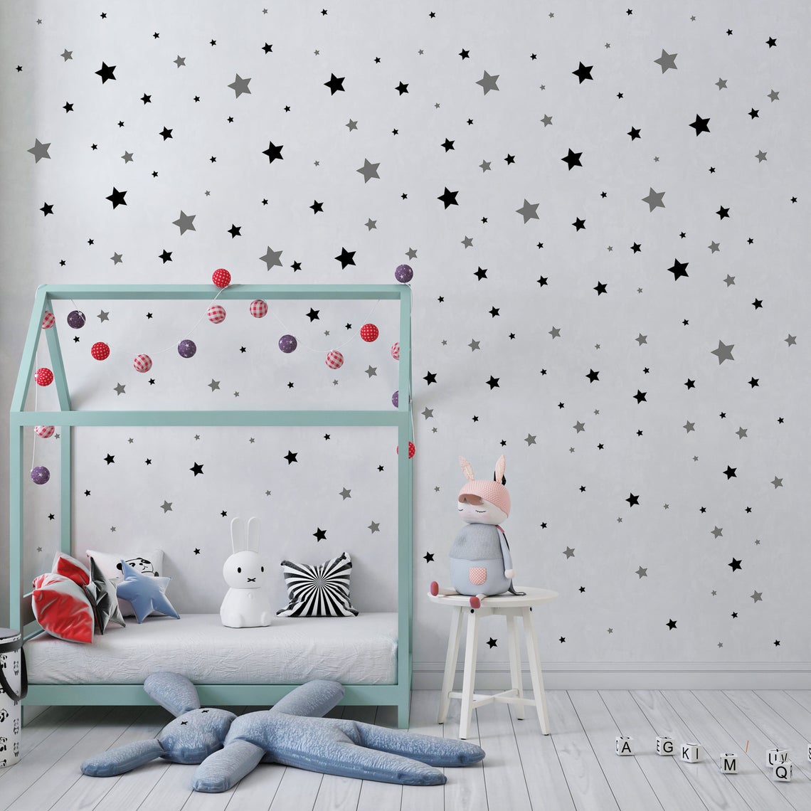Stiker dinding bintang kartun  - Baby Nursery Needs ulasan dan harga