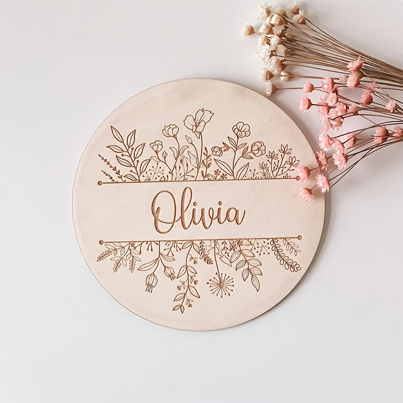 Plakat Nama Berukir Bunga yang - Baby Nursery Name Sign ulasan dan harga