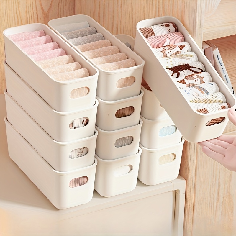 4 Buah Kotak Penyimpanan Plast - Drawer Dresser White ulasan dan harga