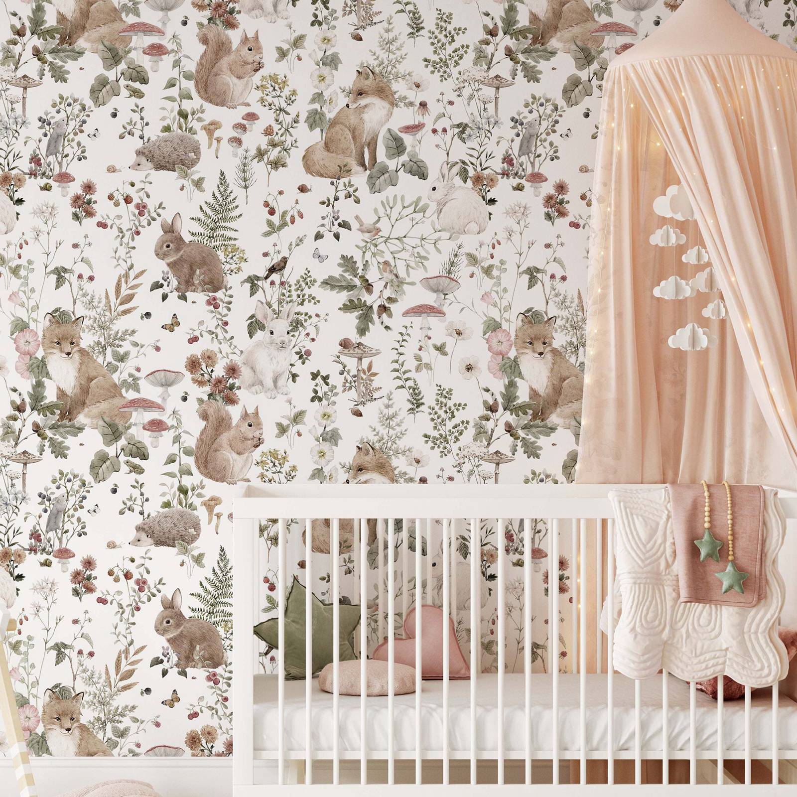 MuraL bayi hutan, Wallpaper sk - Baby Nursery Vintage ulasan dan harga