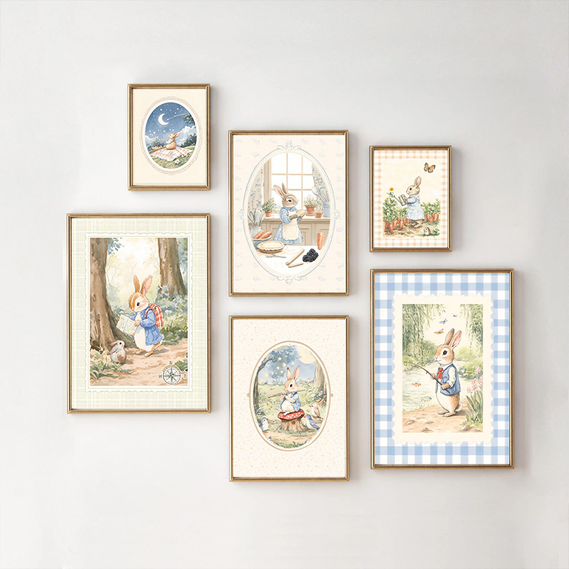 Vintage Boho Kotak-kotak Biru  - Baby Nursery Vintage ulasan dan harga