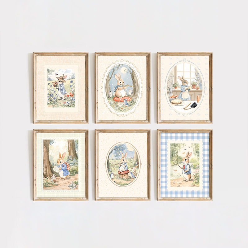 Vintage Boho Kotak-kotak Biru  - Baby Nursery Vintage ulasan dan harga
