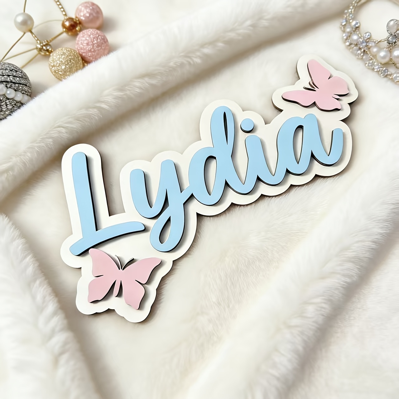 Tanda Kamar Nama Kupu-kupu Bir - Baby Nursery Name Sign ulasan dan harga