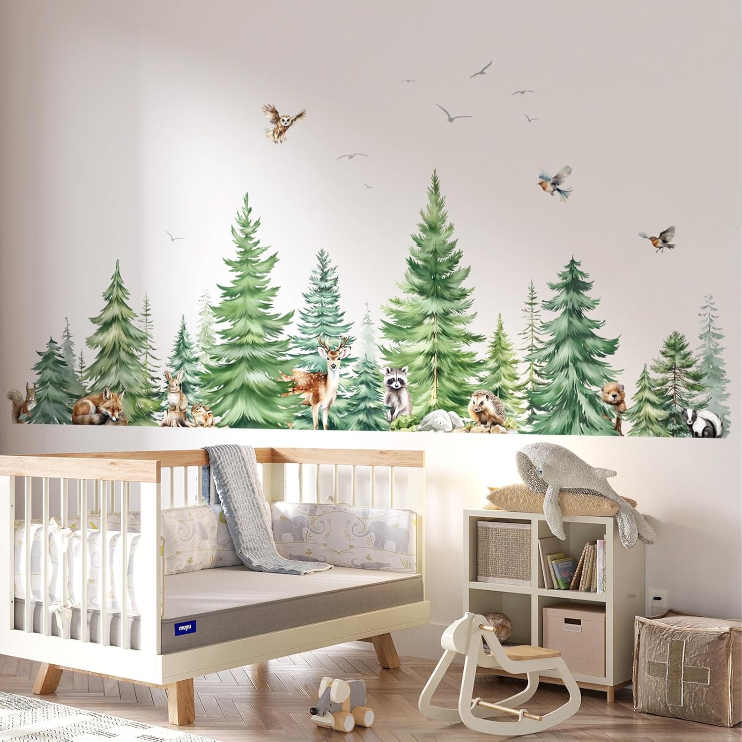 Stiker Dinding Hewan Pohon Pin - Baby Nursery Needs ulasan dan harga