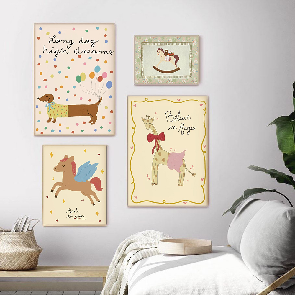 Cetakan Kamar Bayi Motif Kuda  - Baby Nursery Vintage ulasan dan harga