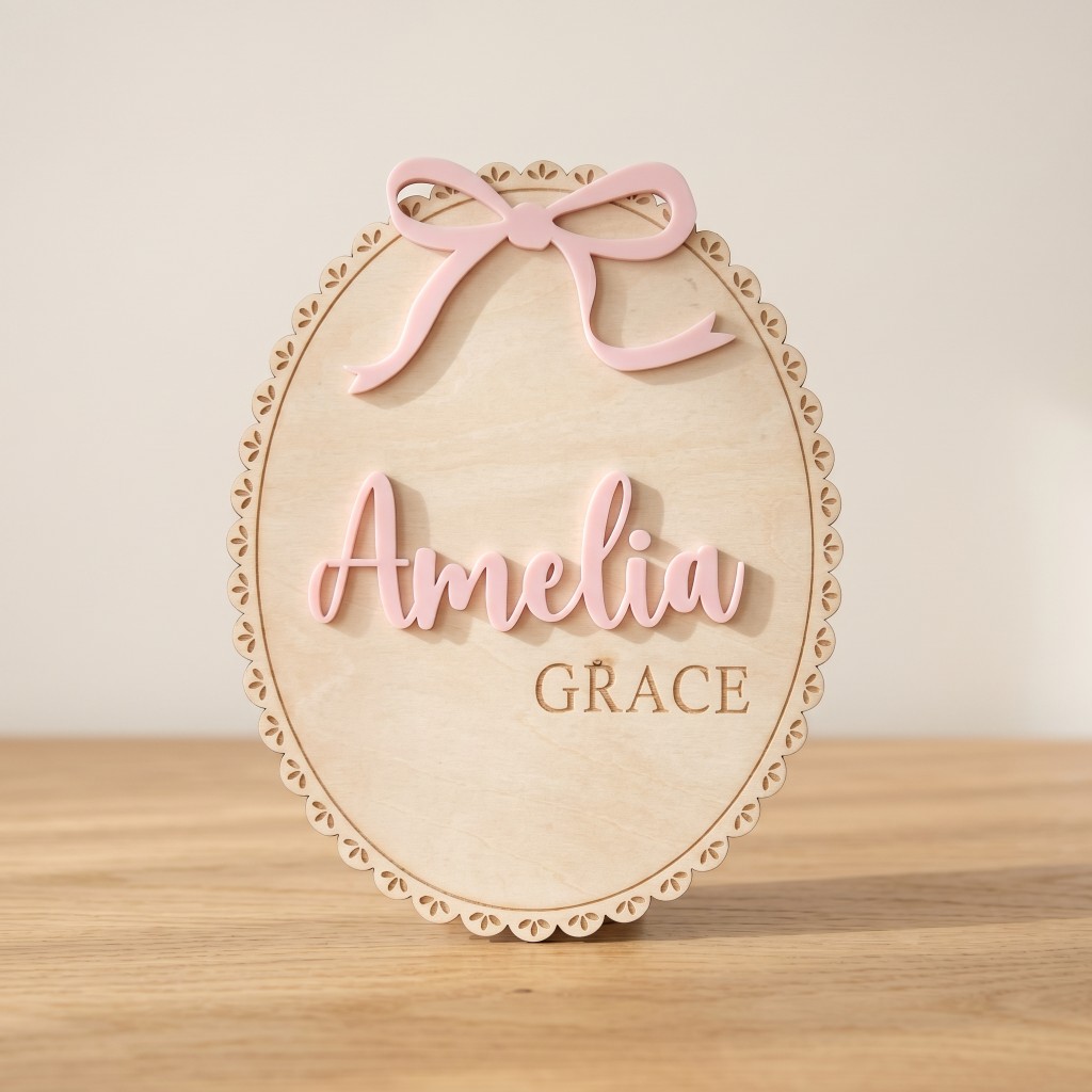 1Pc Plakat Nama Bayi Kayu deng - Baby Nursery Artwork ulasan dan harga