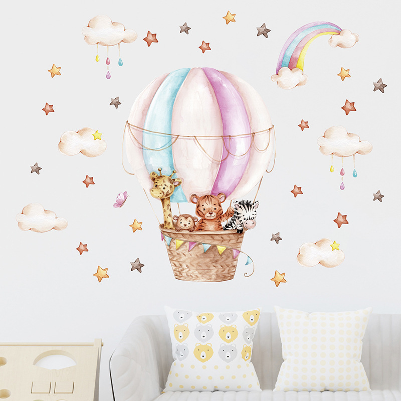 Stiker Dinding Pelangi Awan He - Baby Nursery Vinyl Wall Stickers ulasan dan harga