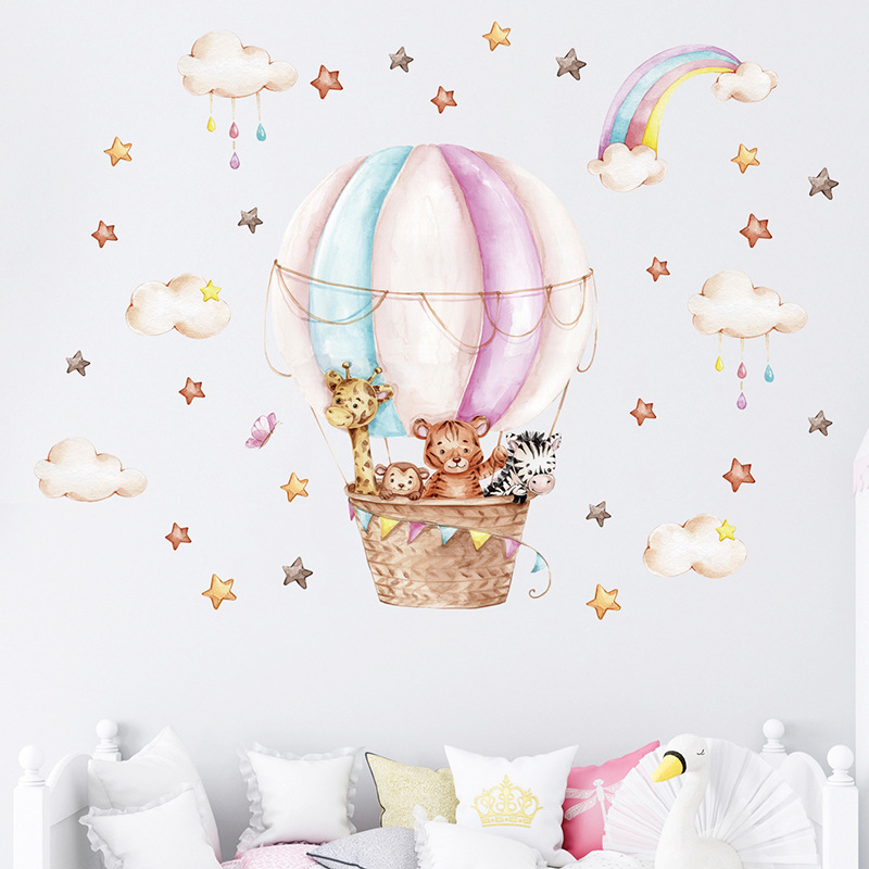 Stiker Dinding Pelangi Awan He - Baby Nursery Vinyl Wall Stickers ulasan dan harga