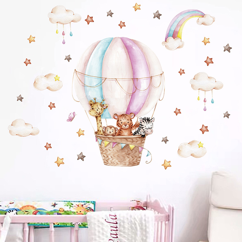 Stiker Dinding Pelangi Awan He - Baby Nursery Vinyl Wall Stickers ulasan dan harga