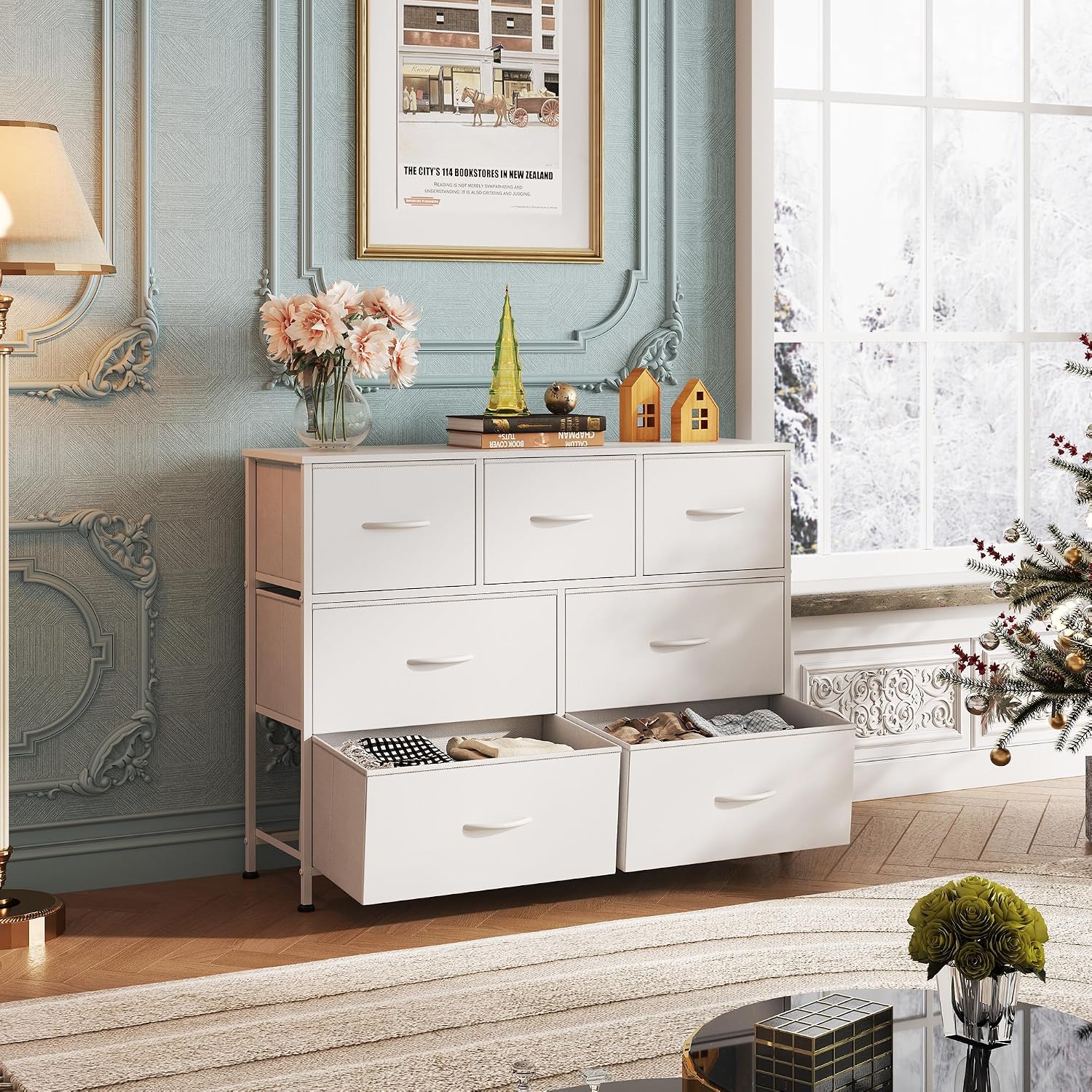 Lemari Pakaian untuk Kamar Tid - Drawer Dresser White ulasan dan harga