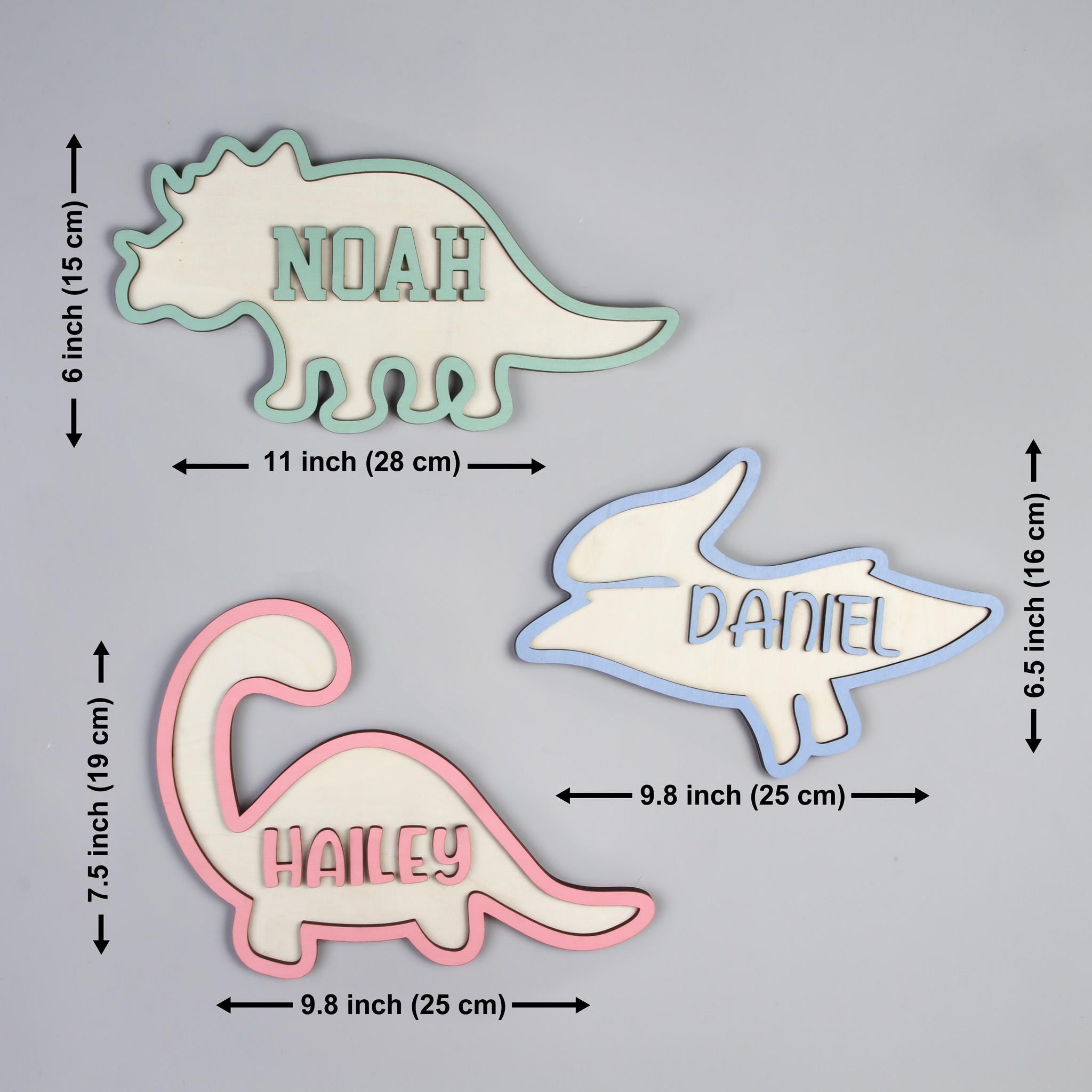 Plakat Nama Kayu Dinosaurus ya - Baby Nursery Name Sign ulasan dan harga