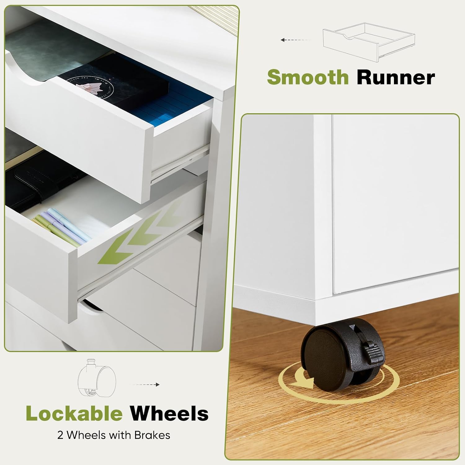 Lemari Penyimpanan Beroda 7 La - Drawer Dresser White ulasan dan harga