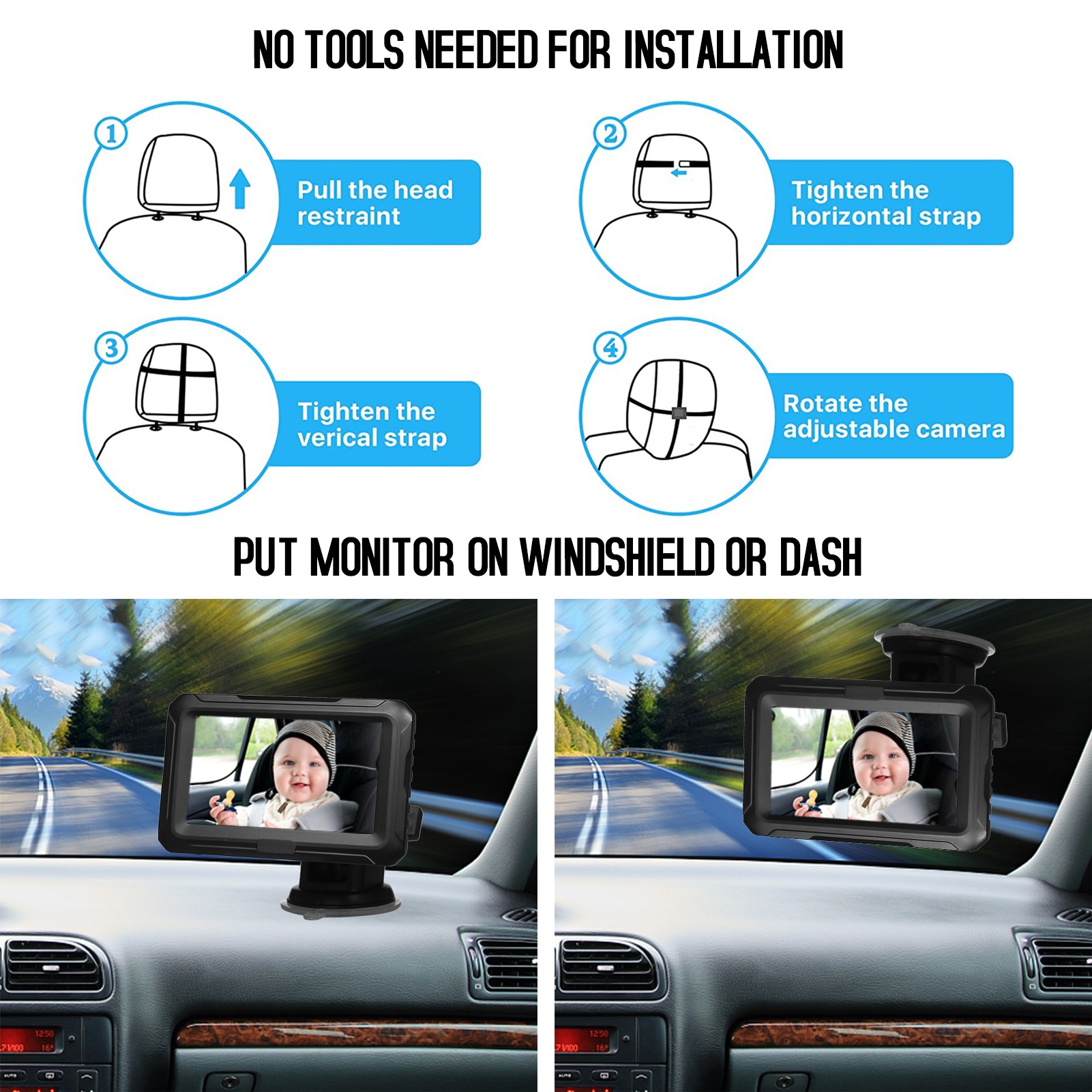 Cermin Mobil Bayi 1080P dengan - Baby Nursery Camera ulasan dan harga