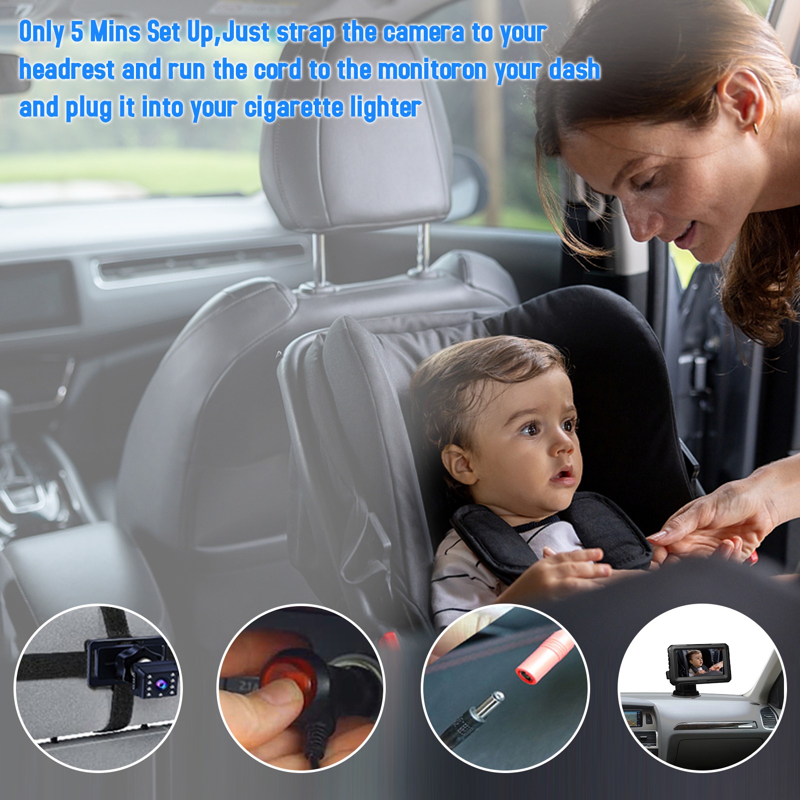 Cermin Mobil Bayi 1080P dengan - Baby Nursery Camera ulasan dan harga