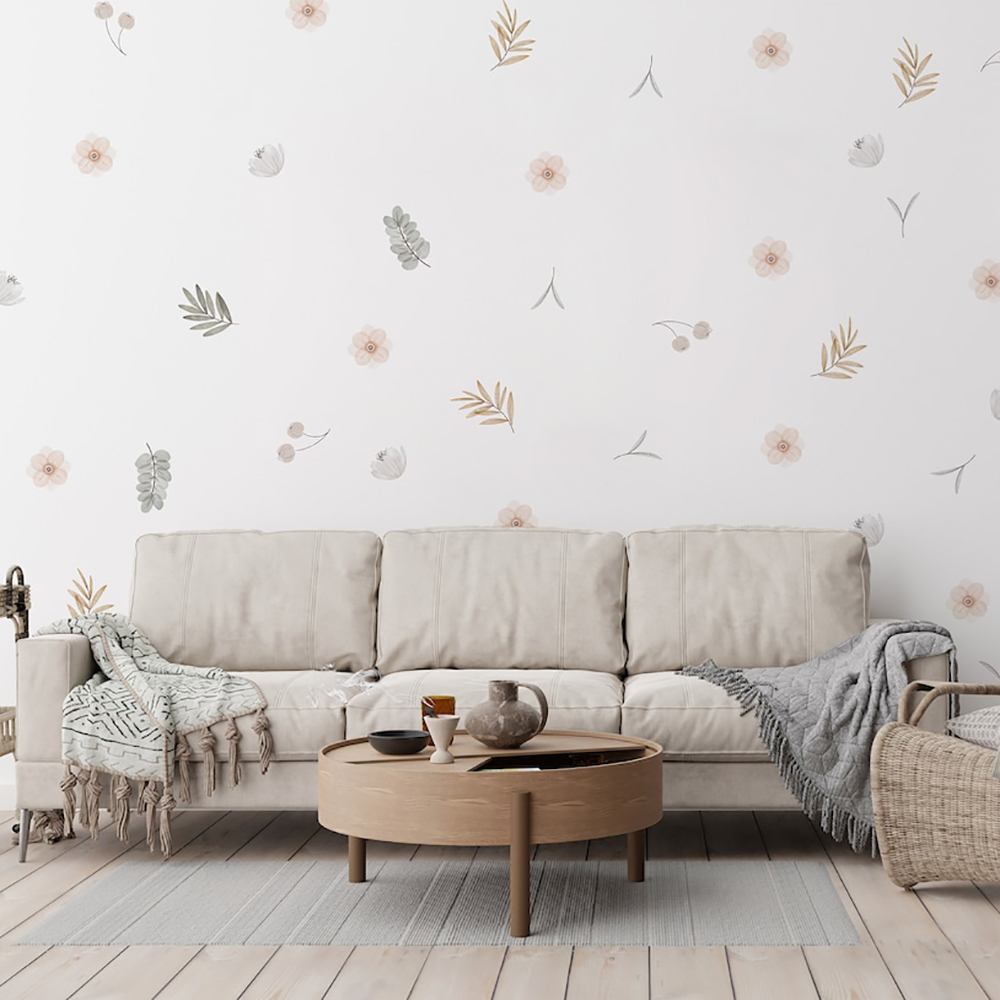 Boho daun botani DIY stiker di - Baby Nursery Vinyl Wall Stickers ulasan dan harga