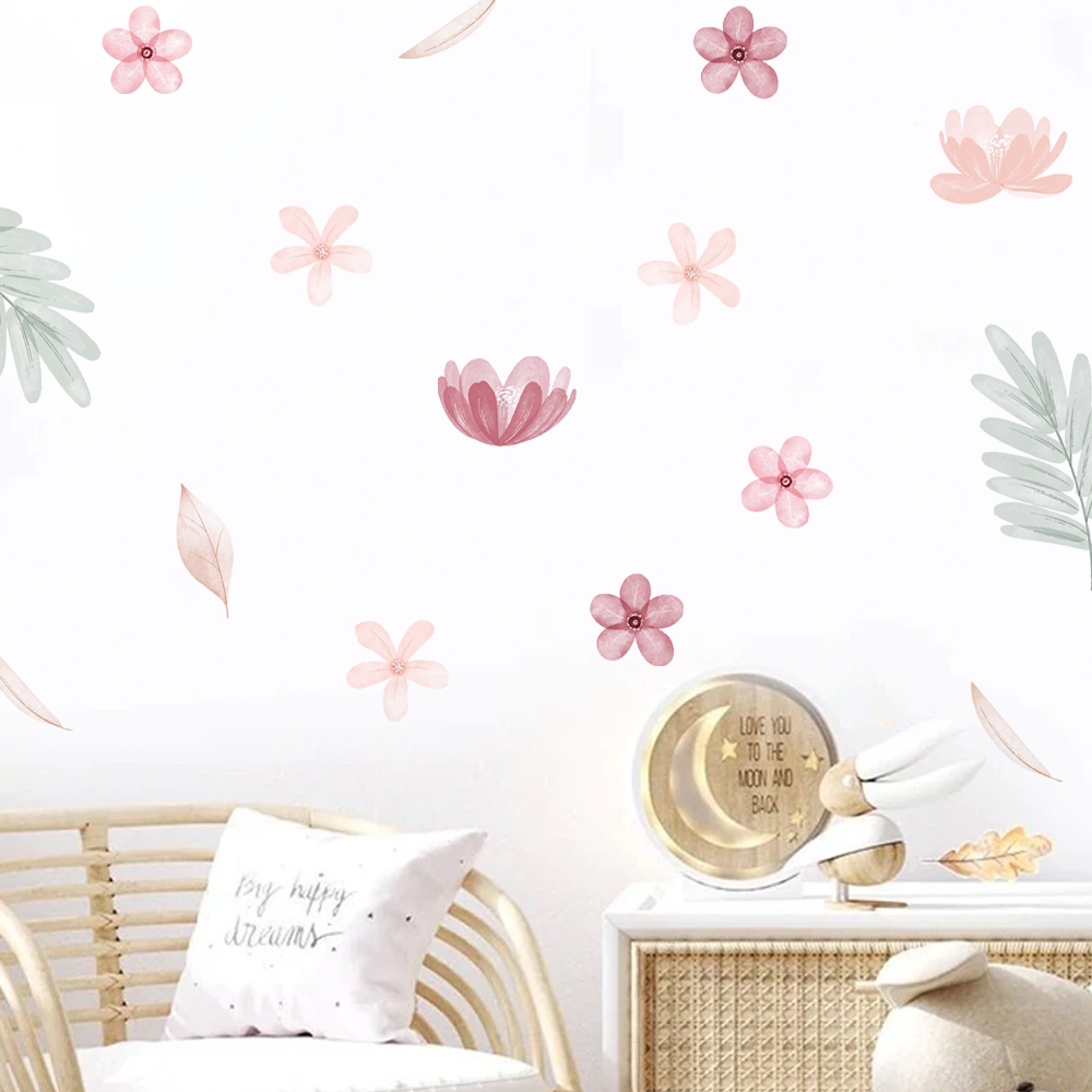 Boho daun botani DIY stiker di - Baby Nursery Vinyl Wall Stickers ulasan dan harga