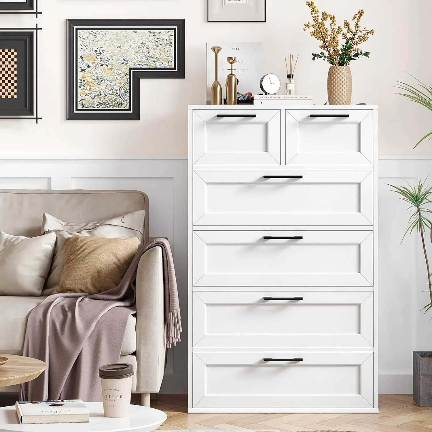 Obral Besar-besaran: Lemari 6  - Drawer Dresser White ulasan dan harga