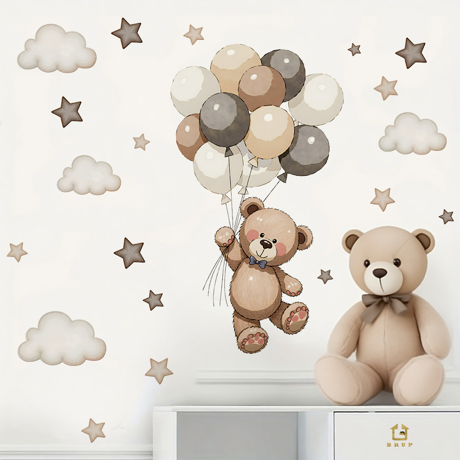 Stiker Dinding Beruang Teddy y - Baby Nursery Needs ulasan dan harga