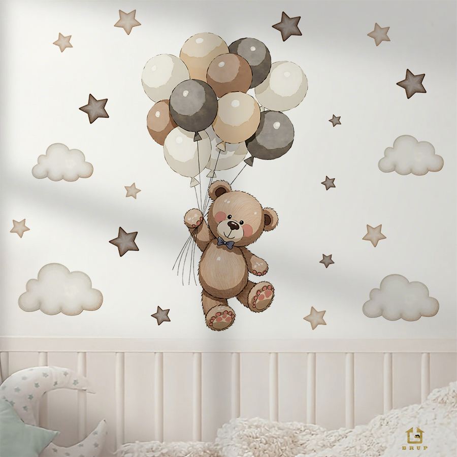 Stiker Dinding Beruang Teddy y - Baby Nursery Needs ulasan dan harga