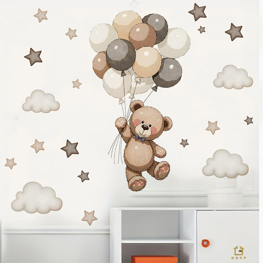 Stiker Dinding Beruang Teddy y - Baby Nursery Needs ulasan dan harga