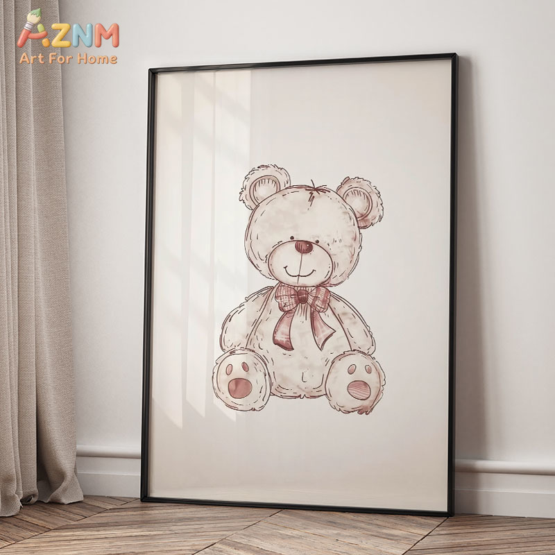 AZNM Seni Dinding Kanvas Maina - Baby Nursery Vintage ulasan dan harga