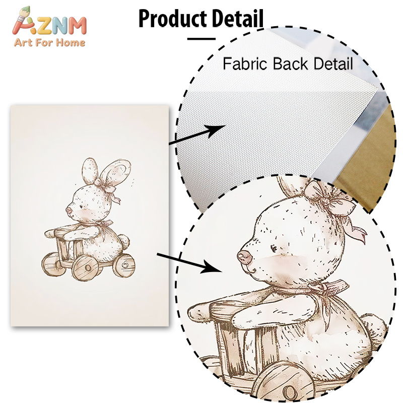 AZNM Seni Dinding Kanvas Maina - Baby Nursery Vintage ulasan dan harga