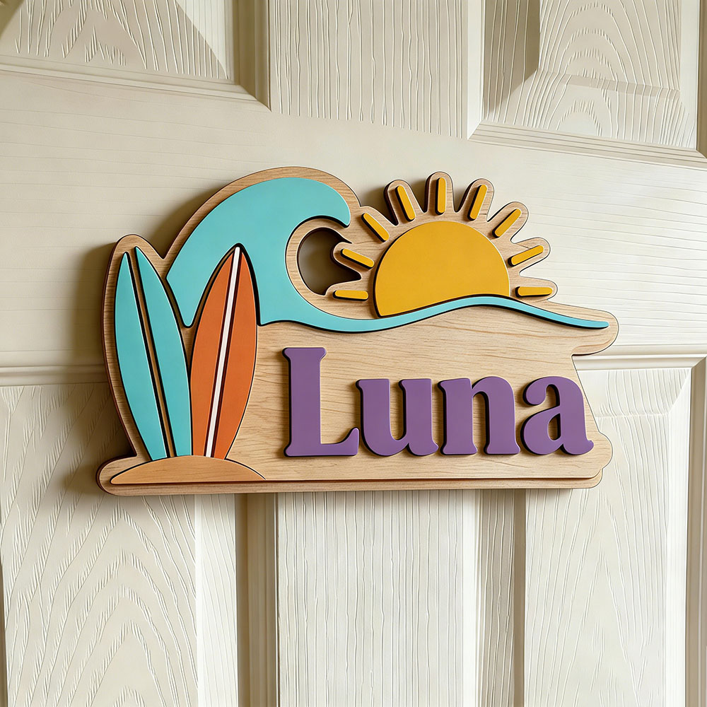 Papan Nama Pintu Bertema Gelom - Baby Nursery Name Sign ulasan dan harga