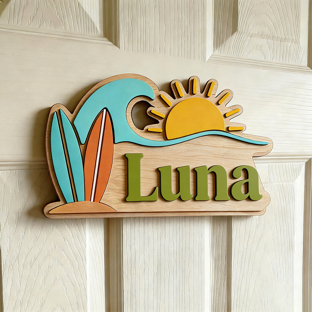 Papan Nama Pintu Bertema Gelom - Baby Nursery Name Sign ulasan dan harga