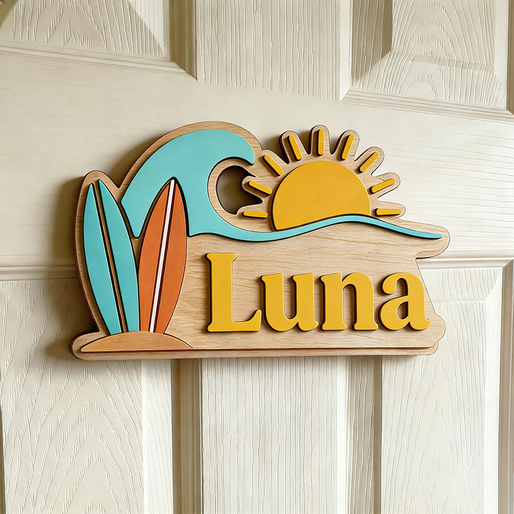 Papan Nama Pintu Bertema Gelom - Baby Nursery Name Sign ulasan dan harga
